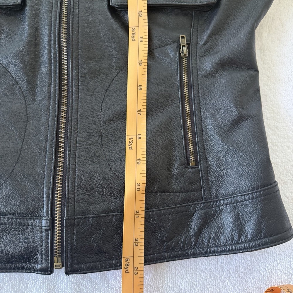 Y2k Vintage Rampage 100% Leather Jacket Size Medium Black Moto Chic Biker Baddie - Picture 10 of 16